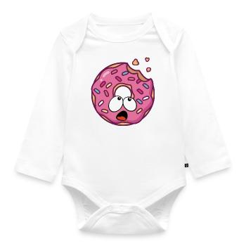 Donut - Baby Bio-Langarm-Body - Weiß - Vorne