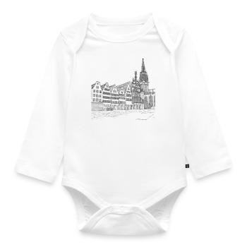 Münster Drawing - Organic Longsleeve Baby Bodysuit - white - Front