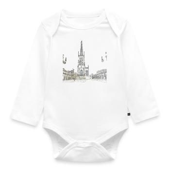 Münsteraner Prinzipalmarkt Subscription Market - Organic Longsleeve Baby Bodysuit - white - Front