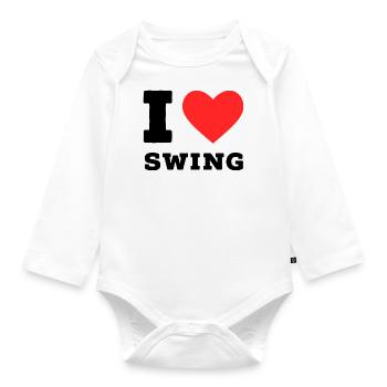 Ich liebe Swing - Baby Bio-Langarm-Body - Weiß - Vorne