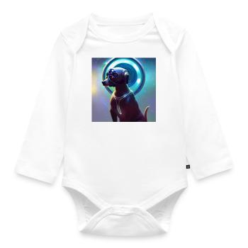 The Universe Dog - Organic Longsleeve Baby Bodysuit - white - Front