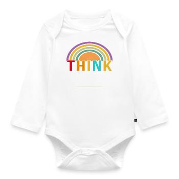 Think Positive - Organic Longsleeve Baby Bodysuit - white - Front