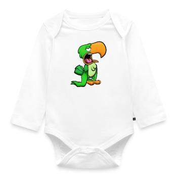 Perroquet vert ennuyé - Body Bébé bio manches longues - blanc - Devant
