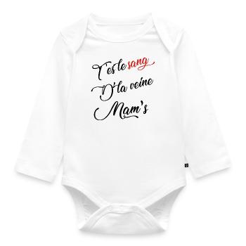 sang de la veine - Body Bébé bio manches longues - blanc - Devant