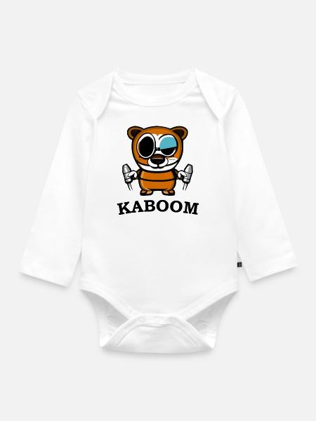 Mad Cat - Baby Bio-Langarm-Body - Weiß