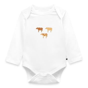 Quantencomputing mit Kühen Lustig Geschenk Kuhbit - Baby Bio-Langarm-Body - Weiß - Vorne