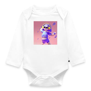 FUNNY MUSIC ILLUSTRATION 3 - Organic Longsleeve Baby Bodysuit - white - Front