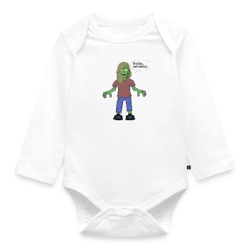 Zombie Brains and makeup - Organic Longsleeve Baby Bodysuit - white - Front