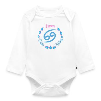 Sternzeichen Krebs - Baby Bio-Langarm-Body - Weiß - Vorne