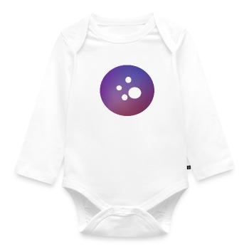Galaxy button - Baby Bio-Langarm-Body - Weiß - Vorne