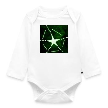 GREEN RESURRECTION STAR - Organic Longsleeve Baby Bodysuit - white - Front