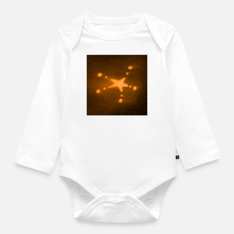 ÉTOILE ORANGE - Body Bébé bio manches longues - blanc