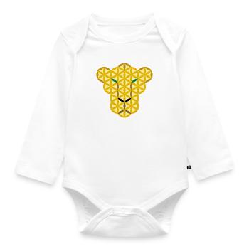 Panther des Lebens - Gr/E - Baby Bio-Langarm-Body - Weiß - Vorne