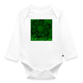 SONNE AUF GRÜNEN PYRAMIDEN - Baby Bio-Langarm-Body - Weiß - Vorne