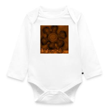 SONNE AUF ORANGEFARBENEN PYRAMIDEN - Baby Bio-Langarm-Body - Weiß - Vorne