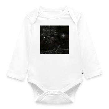 UMGEKEHRTE SONNE UND PYRAMIDEN - Baby Bio-Langarm-Body - Weiß - Vorne