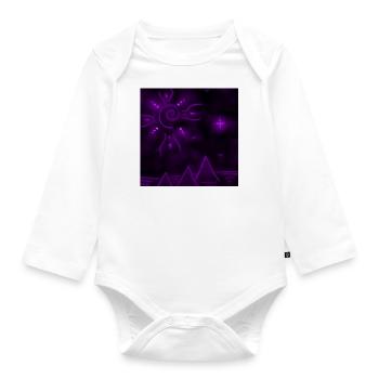 SONNE UND LILA PYRAMIDEN - Baby Bio-Langarm-Body - Weiß - Vorne