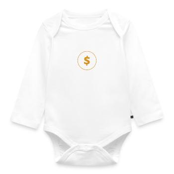 Bitcoin Trading Crypto Aktien - Baby Bio-Langarm-Body - Weiß - Vorne