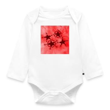 4 RED STARS - Organic Longsleeve Baby Bodysuit - white - Front
