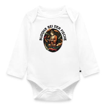 BUDDHA at Pisces - Organic Longsleeve Baby Bodysuit - white - Front