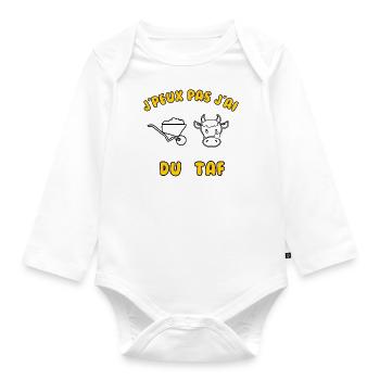 J’peux pas j’ai du taf - Body Bébé bio manches longues - blanc - Devant