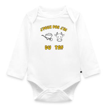 J’peux pas j’ai du taf - Body Bébé bio manches longues - blanc - Devant