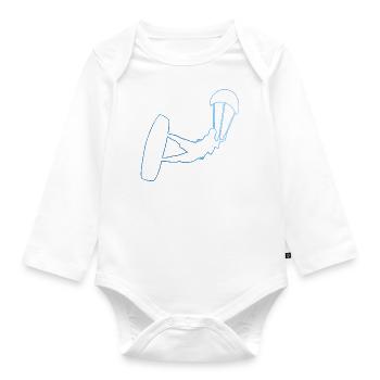 Men's Women Kite Kitesurfer Kitesurfing Kitesurfing - Organic Longsleeve Baby Bodysuit - white - Front