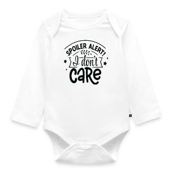 Spoiler Alert! I don´t Care - Baby Bio-Langarm-Body - Weiß - Vorne