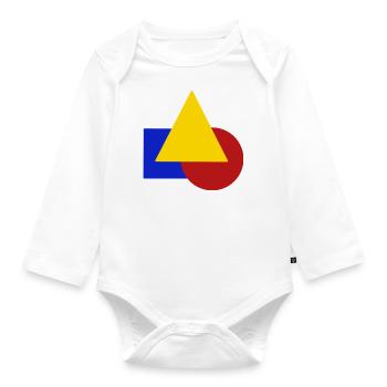 Geometrisch - Baby Bio-Langarm-Body - Weiß - Vorne