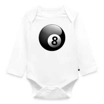 Magischer 8 Ball - Baby Bio-Langarm-Body - Weiß - Vorne