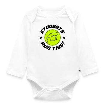 Students run this - Baby Bio-Langarm-Body - Weiß - Vorne