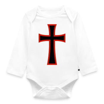 Celtic cross - Organic Longsleeve Baby Bodysuit - white - Front