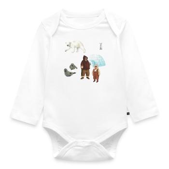 Eskimo family - Organic Longsleeve Baby Bodysuit - white - Front