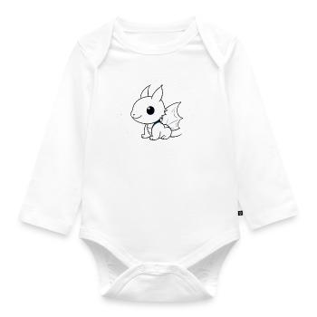 Cartoon Drache Feuer Fantasie Comic Drachen 9 - Baby Bio-Langarm-Body - Weiß - Vorne