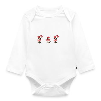 Happy birthday mom - Organic Longsleeve Baby Bodysuit - white - Front