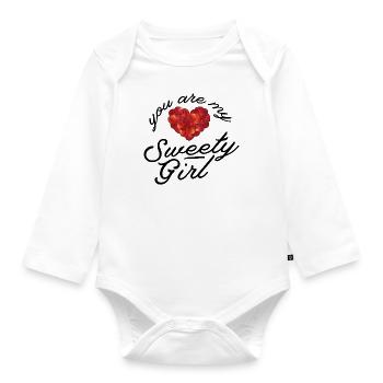 Valentinstag - Baby Bio-Langarm-Body - Weiß - Vorne