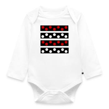 Polka Dots - Baby Bio-Langarm-Body - Weiß - Vorne