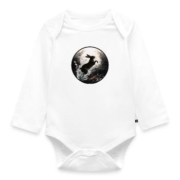 Water rabbit Chinese New Year print way - Organic Longsleeve Baby Bodysuit - white - Front