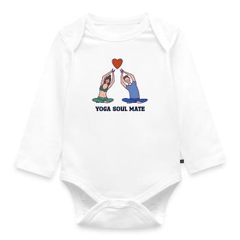 YOGA SOUL MATE - Organic Longsleeve Baby Bodysuit - white - Front