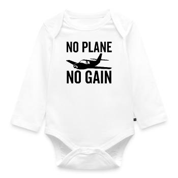 Kein Flugzeug Kein Gewinn - Baby Bio-Langarm-Body - Weiß - Vorne