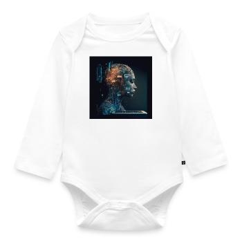 AI robot - Organic Longsleeve Baby Bodysuit - white - Front
