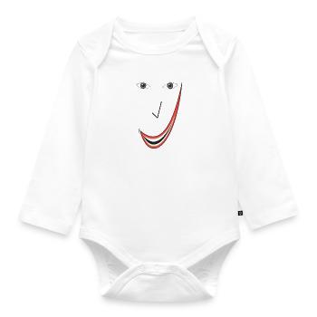 Feines Lächeln B03. - Baby Bio-Langarm-Body - Weiß - Vorne