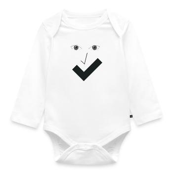 Feines Lächeln Feines Gesicht B01. - Baby Bio-Langarm-Body - Weiß - Vorne