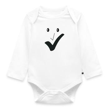 Fine smile - Fine face A04. - Organic Longsleeve Baby Bodysuit - white - Front