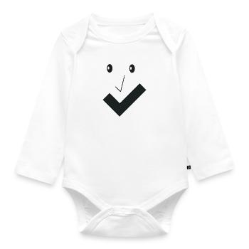 Feines Lächeln - Feines Gesicht B01. - Baby Bio-Langarm-Body - Weiß - Vorne