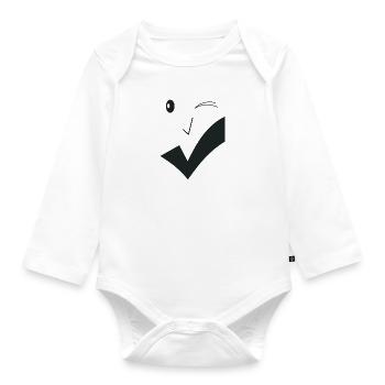 Feines Lächeln - Feines Gesicht F02. - Baby Bio-Langarm-Body - Weiß - Vorne