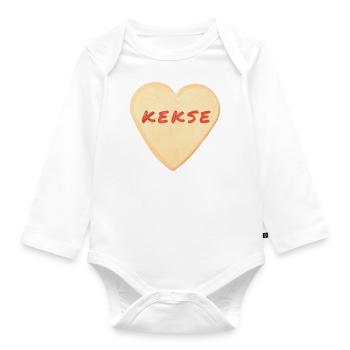 Kekse, Keks, Süßes, Süß, Zucker, Backen, Backwaren - Baby Bio-Langarm-Body - Weiß - Vorne