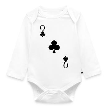 Cross Queen Queen Costume Q Playing Card Carnival - Organic Longsleeve Baby Bodysuit - white - Front