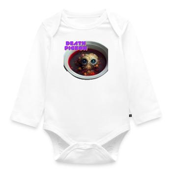 Death Pigeon Debütalbum Design - Baby Bio-Langarm-Body - Weiß - Vorne
