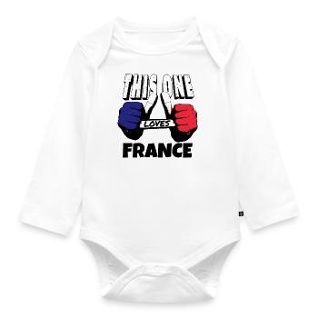 France Drapeau utilisé Look Drapeau français - Body Bébé bio manches longues - blanc - Devant